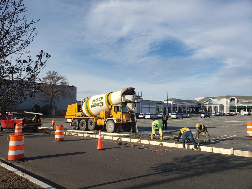 Cape Cod Ready Mixer on site delivering concrete